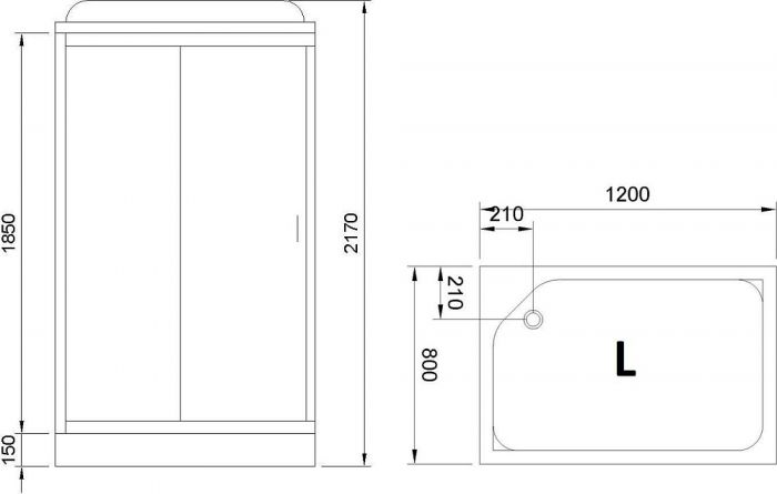 Душевая кабина 120х80 см Royal Bath HP RB8120HP6-WT-CH-L стекло прозрачное