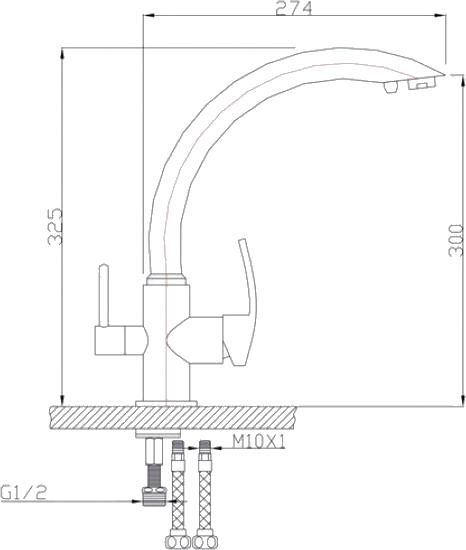 Комплект кухонная мойка Mixline ML-GM10 525061 серый + смеситель Granula GR-2125 базальт