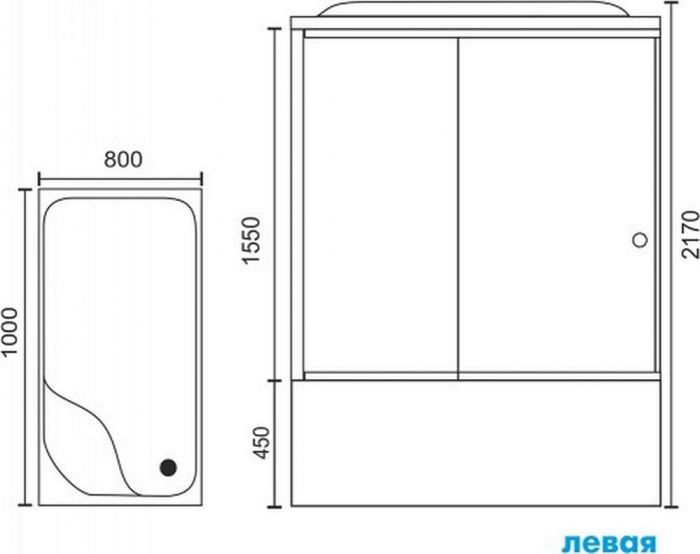 Душевая кабина 100х80 см Royal Bath BP RB8100BP6-WC-L стекло матовое