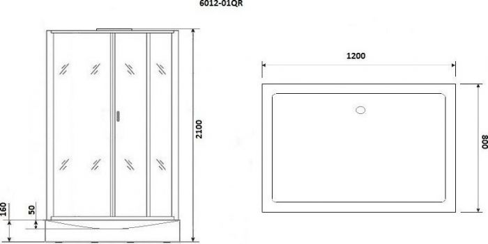 Душевая кабина Niagara Premium 60120114QR 120х80х210 стекло прозрачное