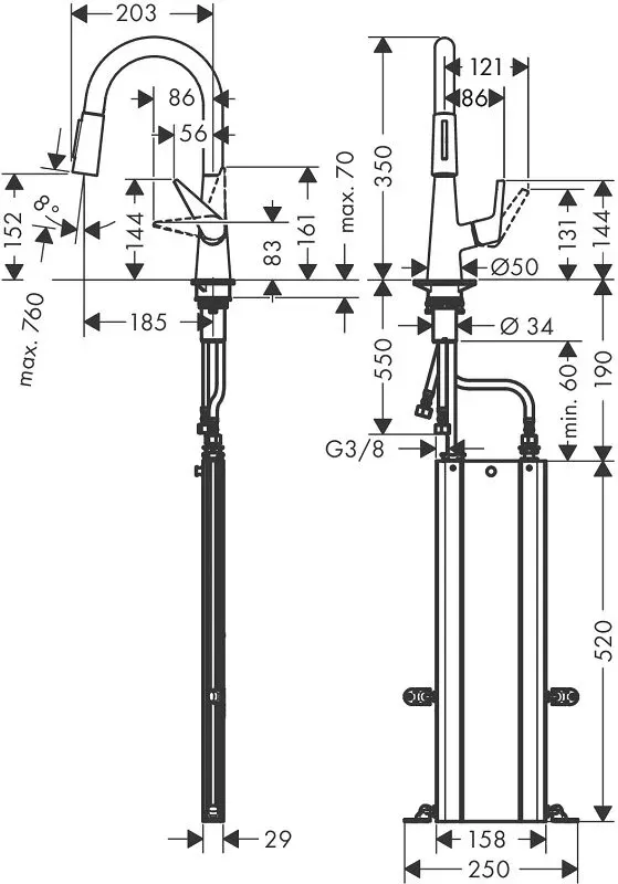 Смеситель для кухни Hansgrohe Talis 73850000 хром